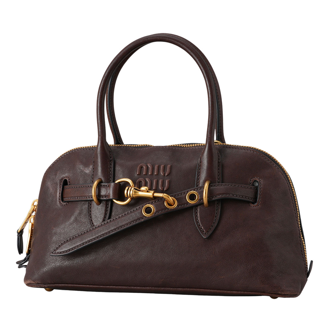 MIU MIU(USED)미우미우 아방뛰르 나파 가죽 탑 핸들 백